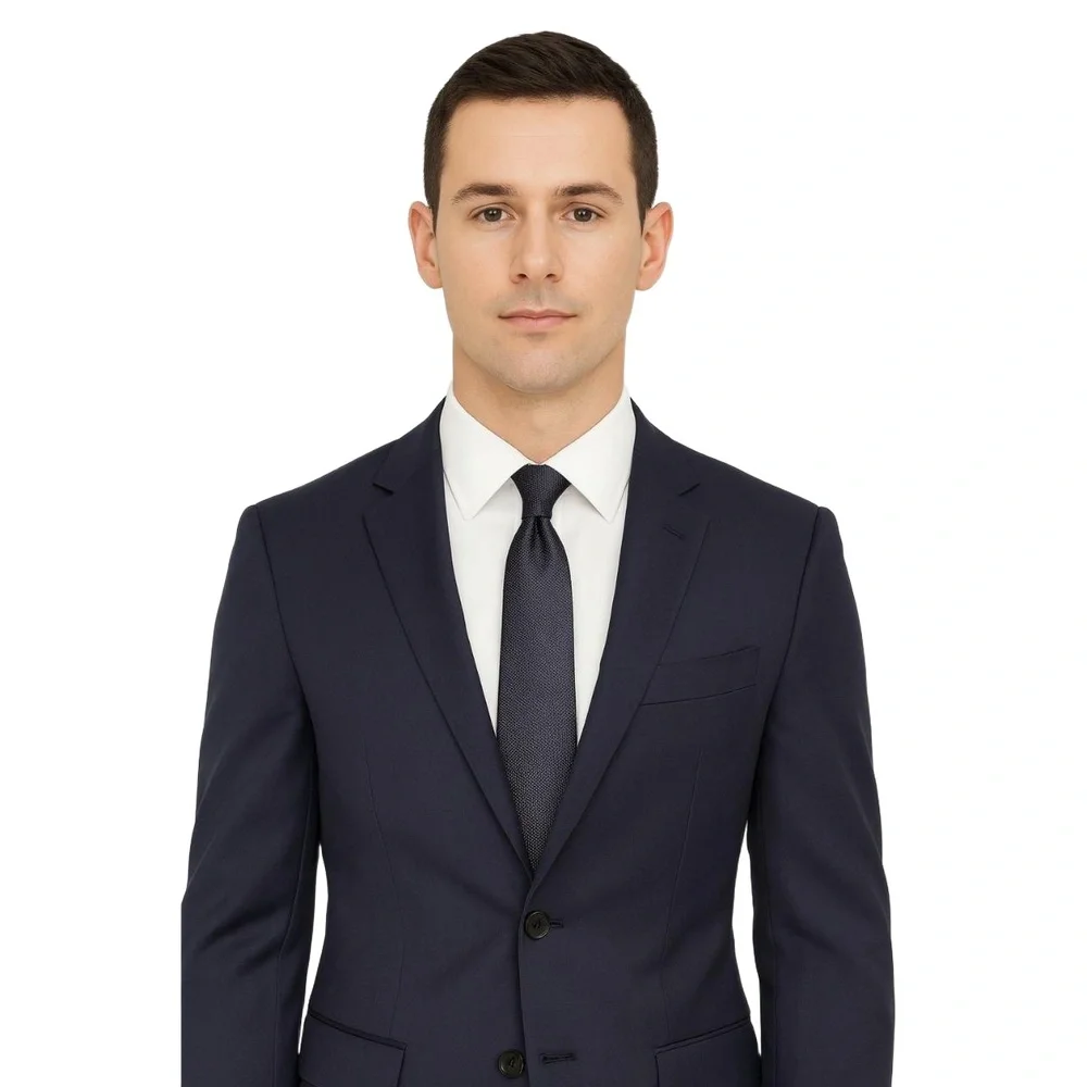 JOHN HENRY Mens Tie Black Grey Pin Dot Textured 100%‎ Silk Professional Dapper